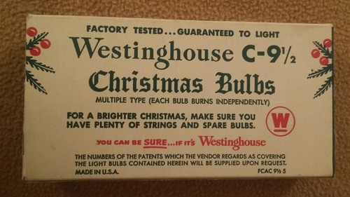 Vintage Lot Of 5 Westinghouse C-9.5 Christmas Light Bulbs Boxed - Picture 2 of 4