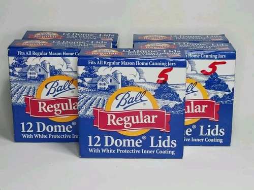 BALL Regular Mason Dome Canning Lids LOT of FIVE Boxes 12 Each NIB NEW