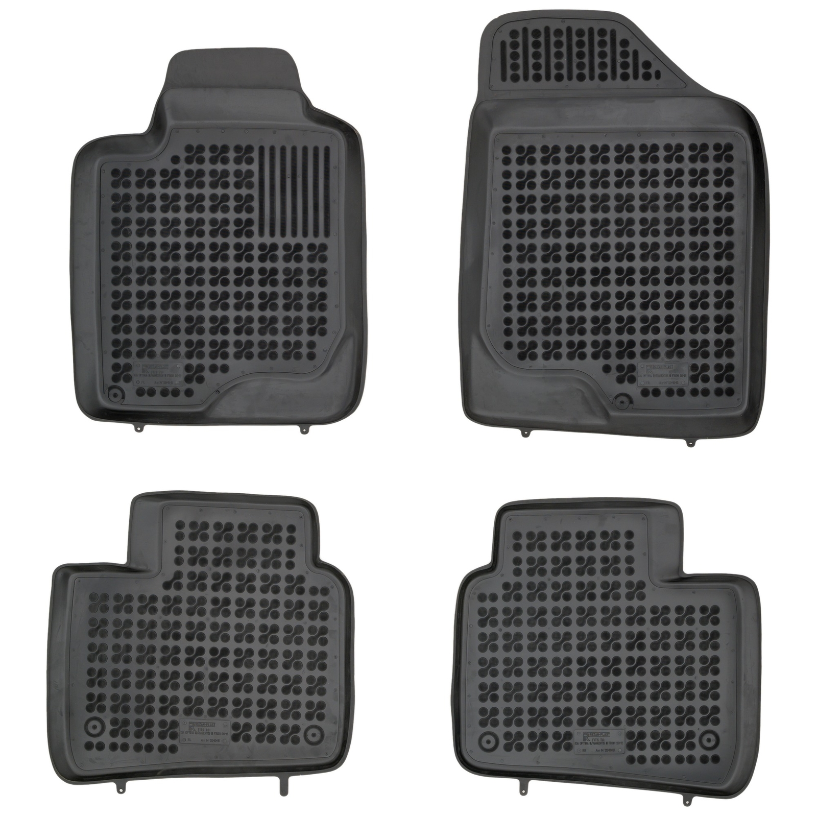 Tapis de sol en caoutchouc Rezaw-Plast noir pour berline Kia Optima III 2010-2015