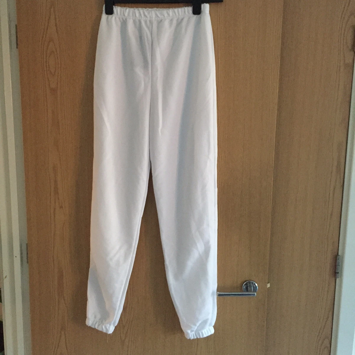 Pretty Little Thing Womens Cuffed Hem Joggers Size UK 8 White