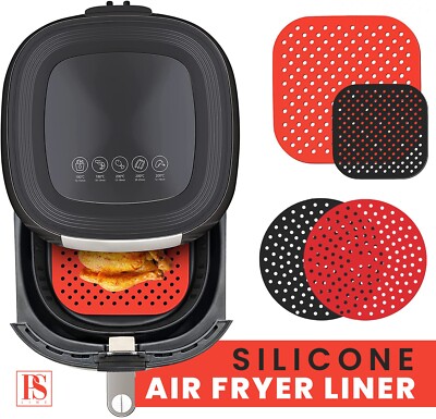 Silikon Air Fryer Liner, Wiederverwendbar, Antihaft Lebensmittel Korb, Matte Pad, Backen