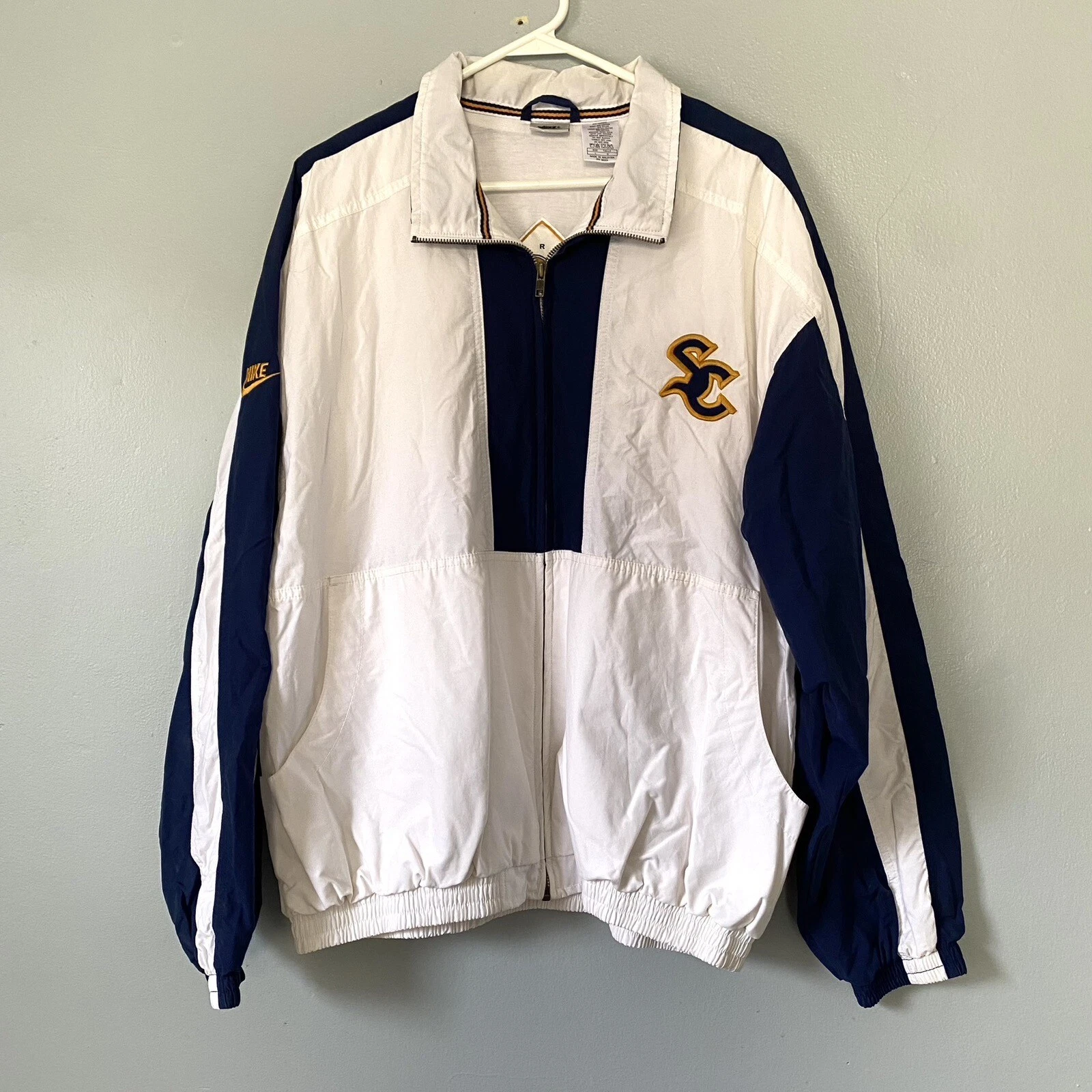 Nike Vintage Veste Grande Blanche Zip Up Cour Supreme Tennis Brise Vent Années 90