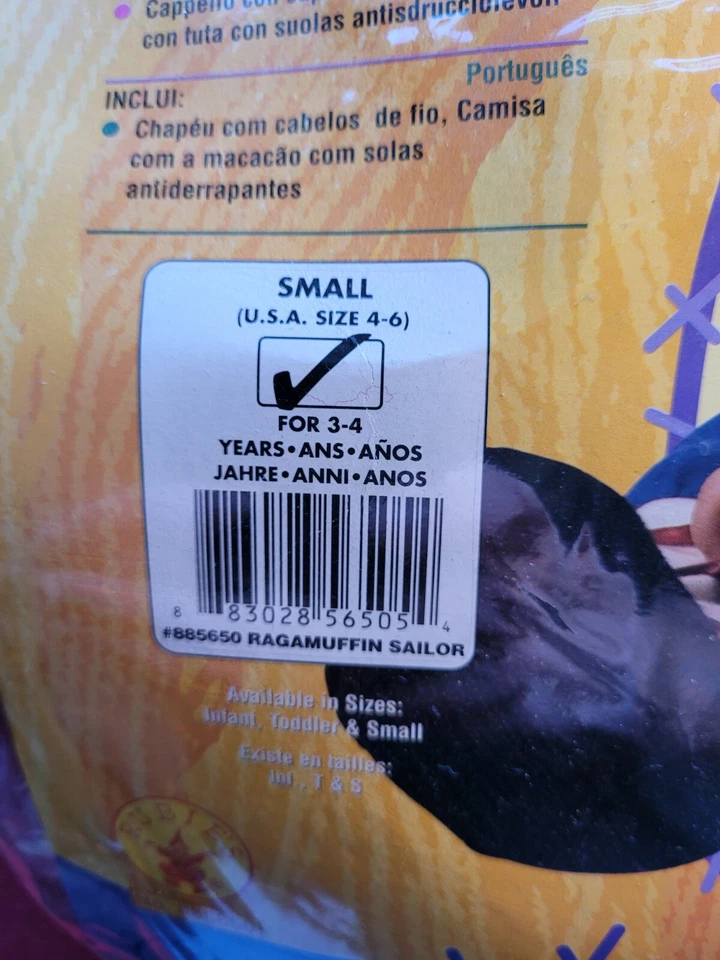 Disfraz de Halloween Marinero Ragamuffin Infantil Talla 3-4 Años Foto 4 de 4