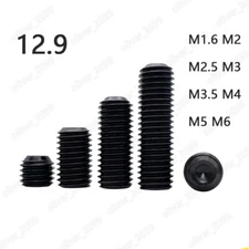 Black Steel 12.9 Hex Socket Set Screws With Cup Point Grub M2/M3/M4/M5/M6/M8-M24