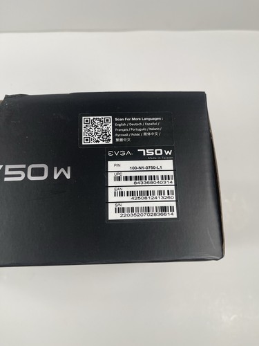 eVGA 100-N1-0750-L1 Power Supply 750W +12V 120mm Sleeve Bearing Fan ATX Cable - Picture 12 of 13