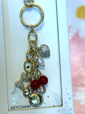 Disney Minnie Mouse Red Cherry Bag Charm Keychain - New