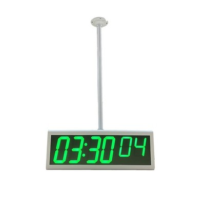 Green LED Double Sided PoE Clock, Network Time Clock, Automatic DST Reset