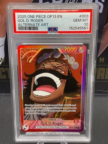 2025 One Piece EN OP13-003 Gol D. Roger Alternate Art Leader PSA 10 GEM MINT