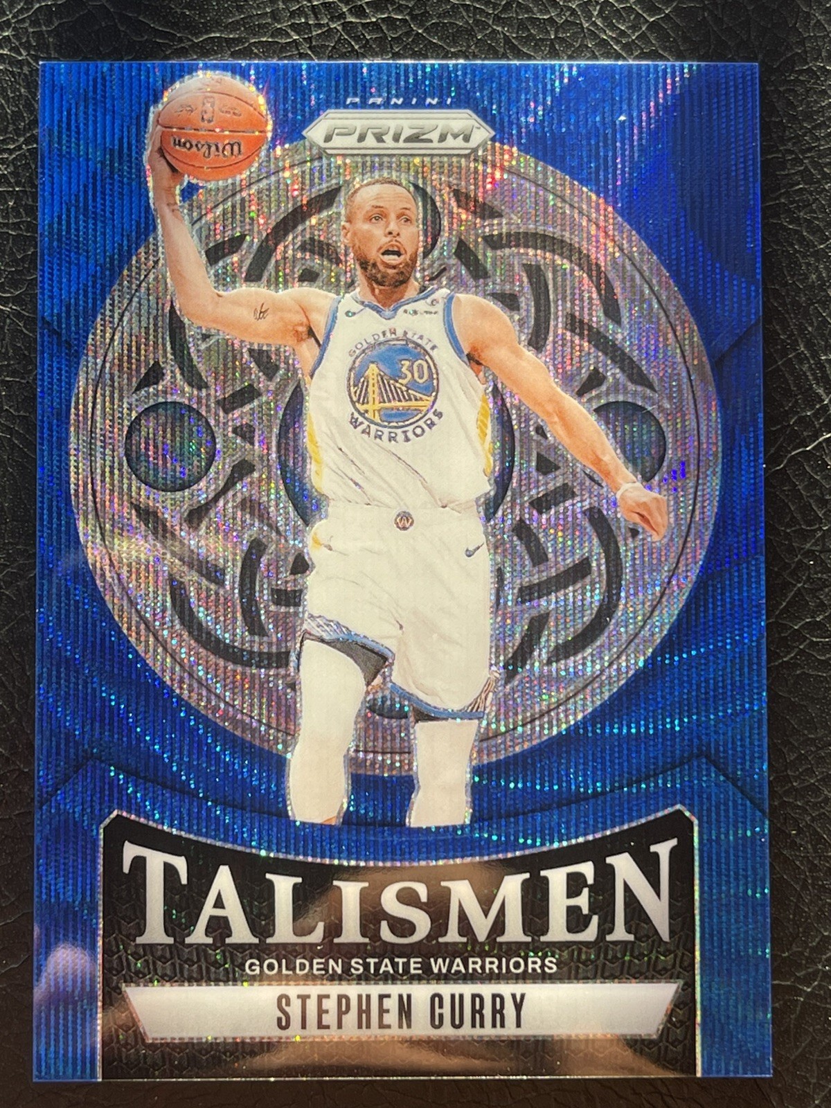 2024-25 Panini Prizm #20 Stephen Curry Talismen Blue Wave Prizm 80/175 Warriors