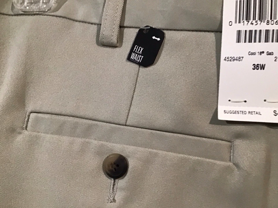 MEN Haggar 21 String 36w Pleated Light Stone Golf Shorts.NEW W/ TAG - Image 3 of 4