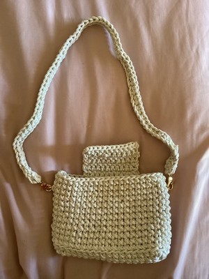 NEW Purse sling bag Women s Girls Hand Made bag yarn golden natural