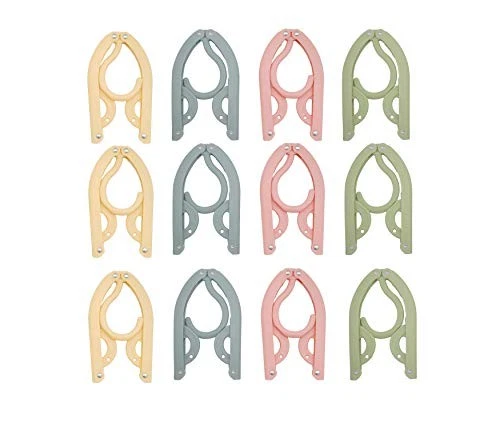 12 Pcs Portable Multifunctional Folding Clothes Hanger Travel and Business Enthu image 7