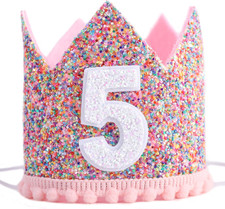 Rainbow Crown - Glitter Kids Birthday Hats, Baby Photo Props, Decoration, Little