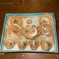 Vintage Miniature Porcelain Tea Set Hand Painted Floral Made In Japan