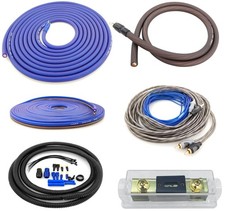 Zhevrax 4 Gauge 100 Copper OFC Complete Amplifier Wiring 4 AWG, Matte Blue