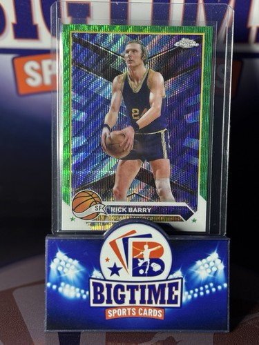 Rick Barry 2023-24 Topps Chrome Basketball Green Wave Refractor /65🔥