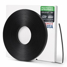 1/2" x .028" x 200' Mini Polyester PET Strapping Coil, 760 lbs Breaking Str...