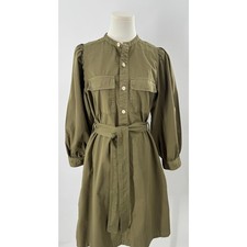 Alex Mill Cairo Olive Green Shirt Dress Bay Leaf Utility Dress M