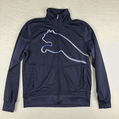 Puma Jacket Sweater Mens Large Dark Blue Full Zip Performance Tech Golf