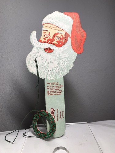 Vintage 50’s Coca Cola Coke Christmas Premium Santa Ring Toss Cardboard Game