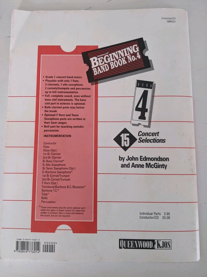 Beginning Band Book Concert Selections BOOK 4 - Score And Parts - Изображение 2 из 4