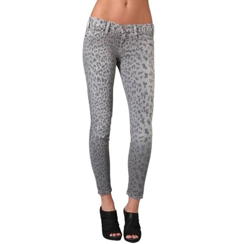 Current/Elliott The Stiletto Grey Leopard Jeans Skinny Ankle Animal Print Sz 27 - Picture 21 of 24