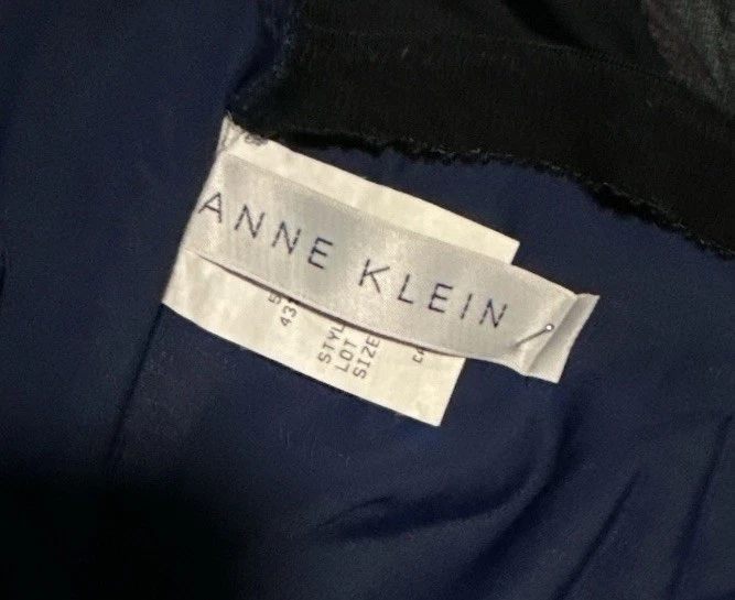 Vestido de baño Anne Klein para mujer 16 azul marino a lunares traje de baño acolchado de una pieza Foto 3 de 4
