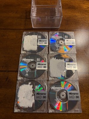 Memorex MiniDisk lot of 6 with case - Great used condition