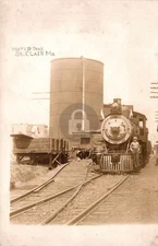 Frisco Railroad Water Tower St Clair MO Missouri 1910s RPPC Photo Postcard COPY