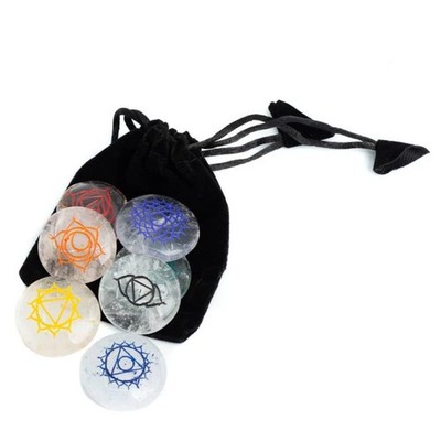 7 Chakra Steine ~ Set aus Bergkristall ~ Meditation ~ Deko ~ NEU~