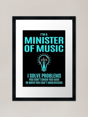 Musikminister T-Shirt - I Solve gerahmtes Wandbild Poster Leinwanddruck Bild
