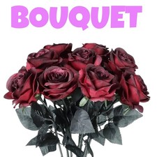 14 Inch Artificial Aged Rose Flower Bouquet Gift Valentine Horror Blood Roses US