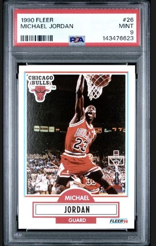 Michael Jordan 1990 Fleer Card #26 Chicago Bulls PSA 9 MINT
