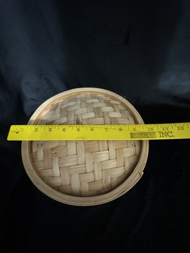 Bamboo Steamer Bao Bun Vegetable Dumpling Dim Sum Lidded Two Tier High Temp 10" - Picture 6 of 6