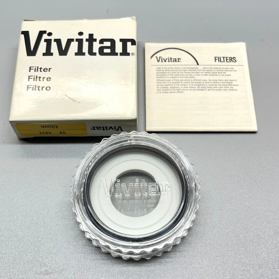 7 Vivitar Hoya 49 & 55mm Camera Filters Haze Skylight Polarizing Red Blue Yellow - Image 4 of 4