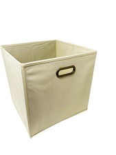Beige 13" Large 6 pcs Fabric Storage Bins Box Cube Basket Container Metal Handle