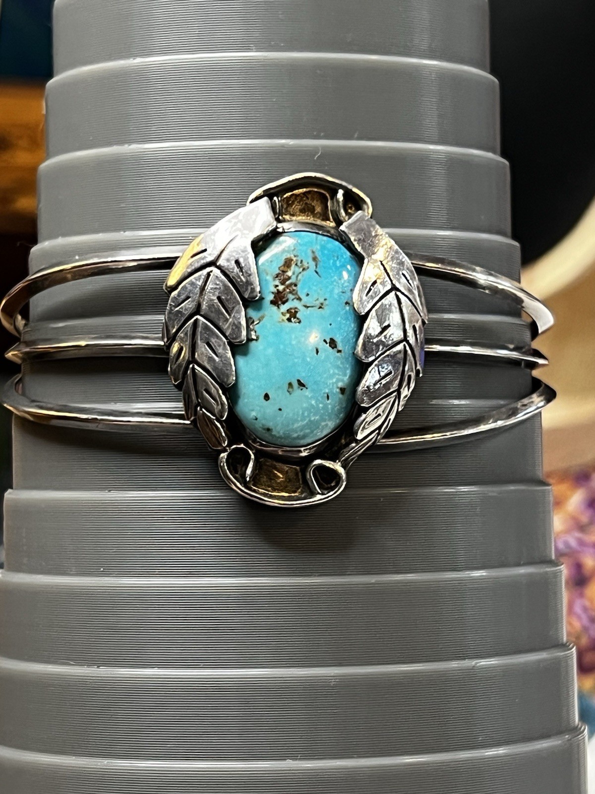 Unsigned Sterling 925 Native American Turquoise C… - image 4