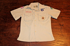 Boy Scouts of America BSA Youth Shirt Tan Medium Vented Poly Microfiber Soft