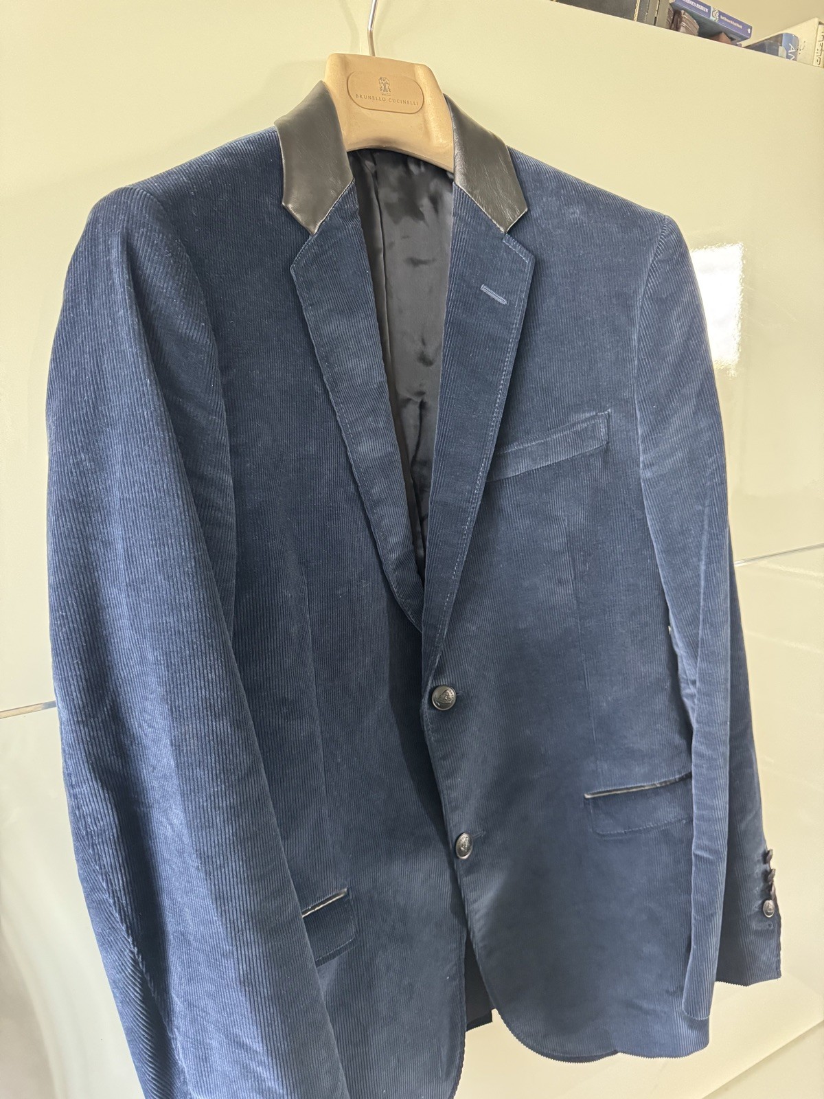 Gucci Corduory  leather trim Blazer Navy IT50 RRP £2,000+ image 8