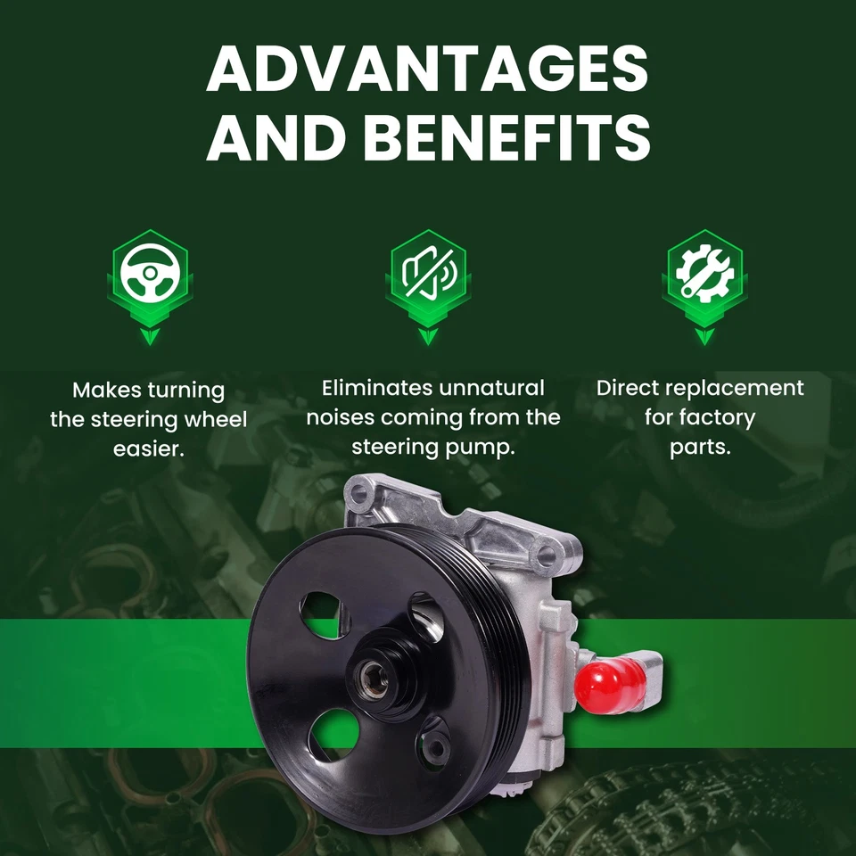 Power Steering Pump w/Pulley Fit Mercedes-Benz C240 C320 CLK55 SLK55 AMG 21-5321 Foto 4 de 4