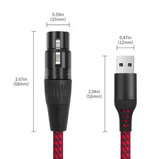 3.3FT XLR to USB Recording Cable XLR Female to USB a Microphone Link Converter