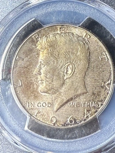 PCGS MS64 1964 Silver Kennedy Half Dollar Uncirculated Only Kennedy 90% Silver