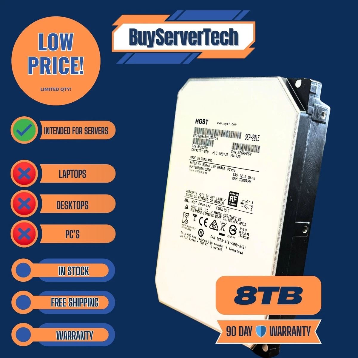 HGST 8TB Computer Internal Hard Disk Drives for sale | eBay