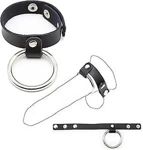 penisring leder Leder-Penisring mit Druckknöpfen, schwarz main image 1