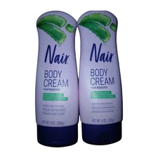 2x Nair Body Cream Hair Remover Soothing Aloe & Water Lily Set 9 oz NEW