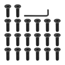20 Pcs 3/16-24x3/4" Flat Head Hex Socket Cap Screws UNC with Spanner Black
