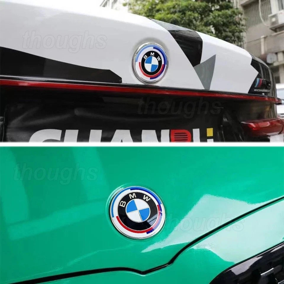 7Pcs 82mm 74mm 56mm 45mm B-M-W 50th Anniversary Wheel Emblem Rim HubCaps Badges - Изображение 4 из 4