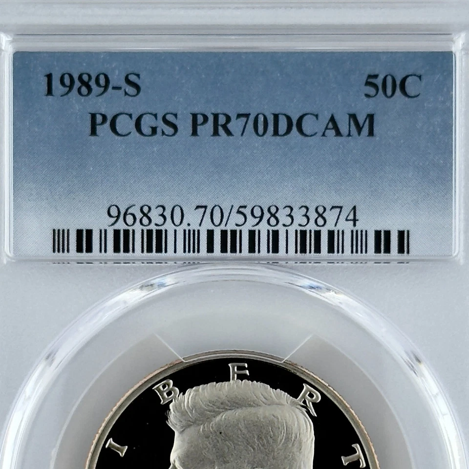 1989 S Half Dollar PR 70 DCAM Kennedy PCGS 50c Clad Best Top Grade Free Shipping - Image 2 of 4
