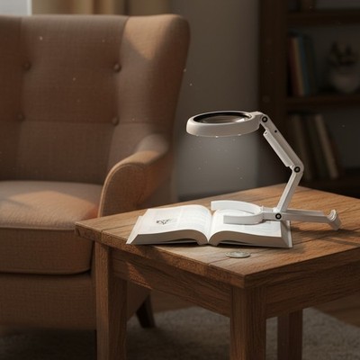 Dual Power 10X Lighted Magnifying Glass with Stand - Perfect for Low Vision