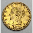 1853 Liberty Head $2.5 Quarter Eagle 2 1/2 D Gold Coin Type 1 US 90% Gold 18mm